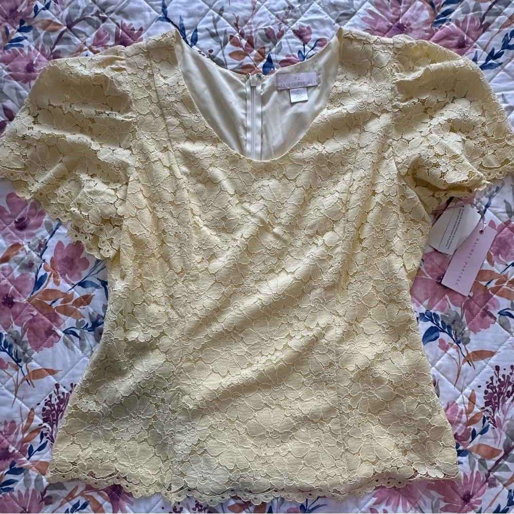 Elegant Yellow Lace Top